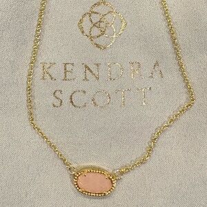 Kendra Scott Gold Necklace with Blush Pink Pendant